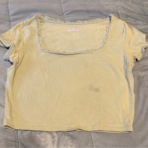 Hollister Women's Light Green Crop Top